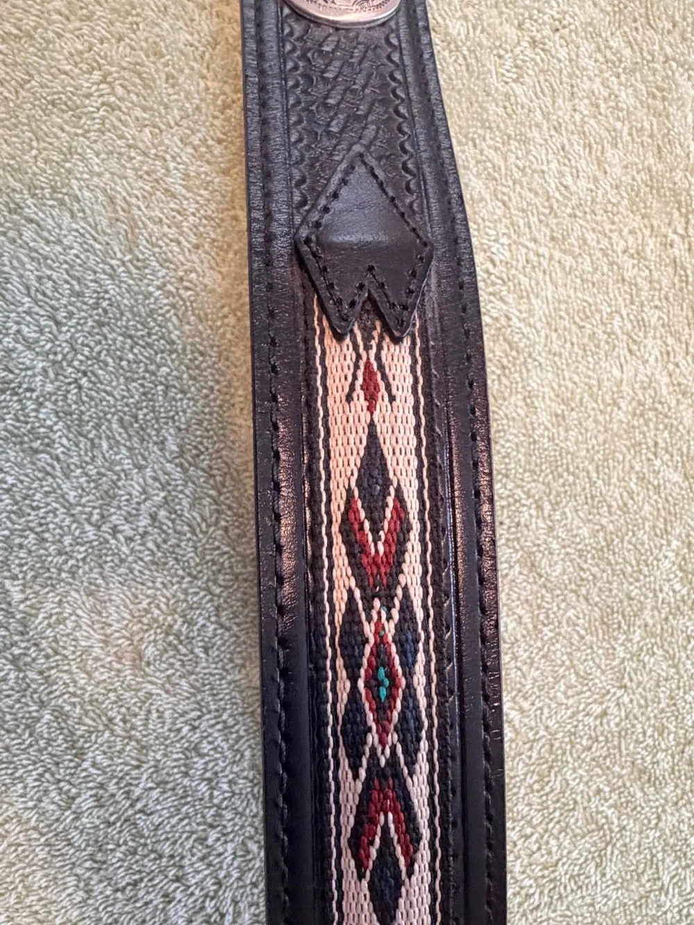 Vintage 1998 Siskiyou American Trucker Buckle Leather Belt Size 42–46